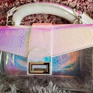 Hello TOO MARCH MADNESS AND THUS ITEM HASIT 3am opalescent in pink/blue hues bag